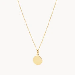 Mini Engravable Disc Necklace In 10k Gold -Fashion Accessories Store mini engravable disc necklace in 10k gold medley pendant 36826515701990