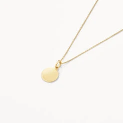 Mini Engravable Disc Necklace In 10k Gold -Fashion Accessories Store mini engravable disc necklace in 10k gold medley pendant 36826515898598