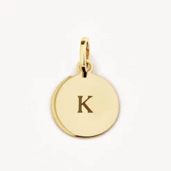 Mini Engravable Disc Necklace In 10k Gold