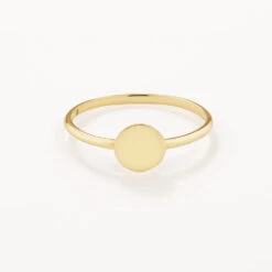 Mini Engravable Disc Ring In 10k Gold -Fashion Accessories Store mini engravable disc ring in 10k gold medley jewellery shop now ring 36811071029478