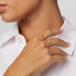 Mini Engravable Disc Ring In 10k Gold -Fashion Accessories Store mini engravable disc ring in 10k gold medley jewellery shop now ring 36849024532710