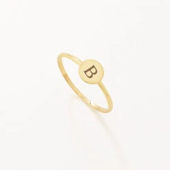 Mini Engravable Disc Ring In 10k Gold -Fashion Accessories Store mini engravable disc ring in 10k gold medley jewellery shop now ring 36856657051878