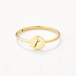 Mini Engravable Disc Ring In 10k Gold -Fashion Accessories Store mini engravable disc ring in 10k gold medley jewellery shop now ring 37534540431590
