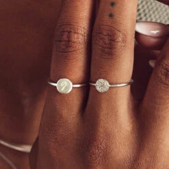 Mini Disc Ring In Silver -Fashion Accessories Store mini engravable disc ring in silver medley jewellery shop now ring 37643697291494