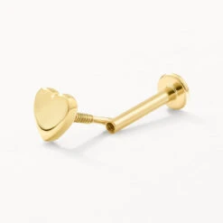Micro Heart Helix Single Stud Earring In 10k Gold -Fashion Accessories Store mini heart helix single stud earring in 10k gold medley jewellery earrings 39421044195558