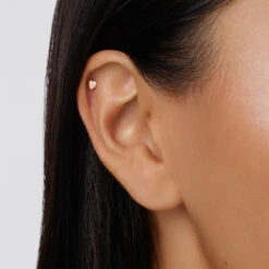 Micro Heart Helix Single Stud Earring In 10k Gold -Fashion Accessories Store mini heart helix single stud earring in 10k gold medley jewellery earrings 39441689247974
