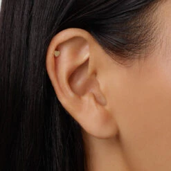Micro Heart Helix Single Stud Earring In 10k Gold -Fashion Accessories Store mini heart helix single stud earring in 10k gold medley jewellery earrings 39441689280742