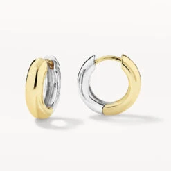 Mini Mixed Metal Reversible Hoop Earring In Gold -Fashion Accessories Store mini mixed metal reversible hoop earring in gold medley jewellery earrings 39932649799910