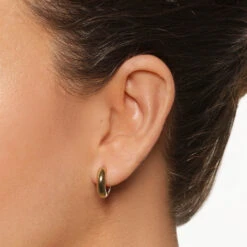 Mini Mixed Metal Reversible Hoop Earring In Gold -Fashion Accessories Store mini mixed metal reversible hoop earring in gold medley jewellery earrings 39933037150438