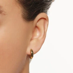 Mini Mixed Metal Reversible Hoop Earring In Gold -Fashion Accessories Store mini mixed metal reversible hoop earring in gold medley jewellery earrings 39933037183206