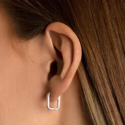 Mini Paperclip Earrings In Silver -Fashion Accessories Store mini paperclip earrings in silver medley jewellery earrings 38207189614822