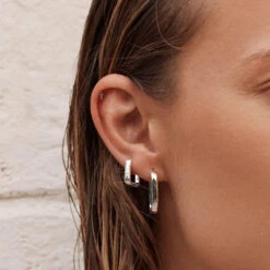 Mini Paperclip Earrings In Silver -Fashion Accessories Store mini paperclip earrings in silver medley jewellery earrings 38262715089126