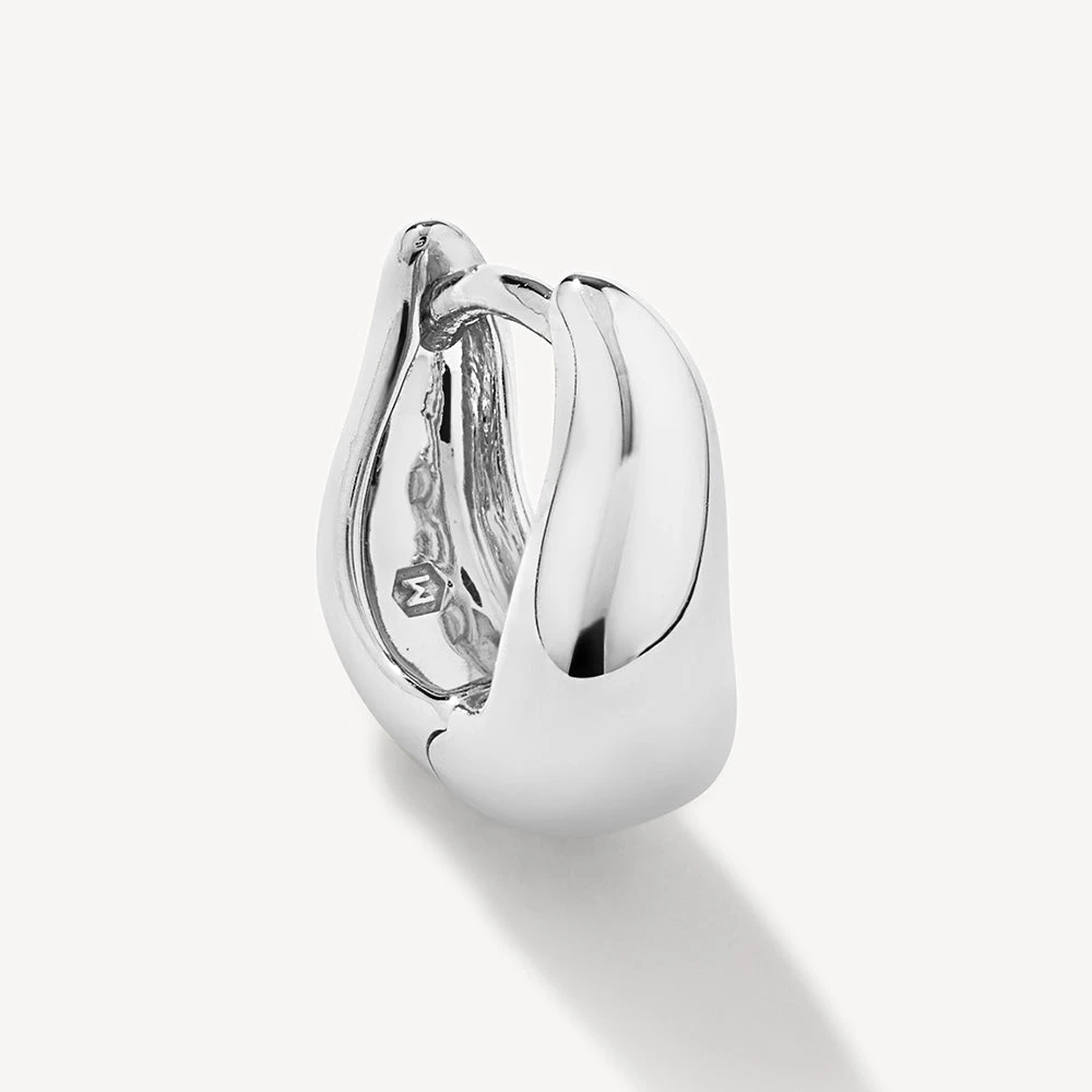 Mini Wave Dome Huggies In Silver 6 Mini Wave Dome Huggies In Silver - Image 6