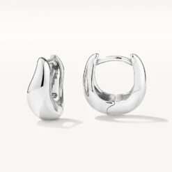 Mini Wave Dome Huggies In Silver
