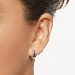 Mini Wave Dome Huggies In Silver 15 Mini Wave Dome Huggies In Silver -Fashion Accessories Store mini wave dome huggies in silver medley jewellery earrings 39933063856358