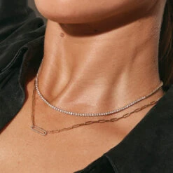 Diamond Tennis Necklace In 10k Gold -Fashion Accessories Store necklace 39421068738790