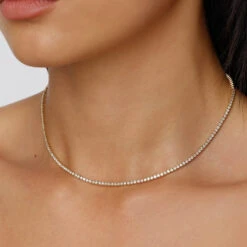 Diamond Tennis Necklace In 10k Gold -Fashion Accessories Store necklace 39441017569510