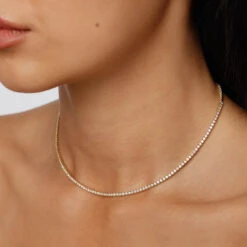 Diamond Tennis Necklace In 10k Gold -Fashion Accessories Store necklace 39441017602278