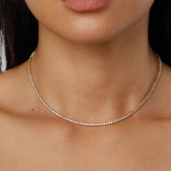 Diamond Tennis Necklace In 10k Gold -Fashion Accessories Store necklace 39441017635046