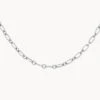 Alternating Paperclip Chain Necklace In Silver