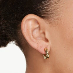 Organic Curve Hoops In Gold -Fashion Accessories Store organic curve hoops in gold medley jewellery earrings 41913490047206