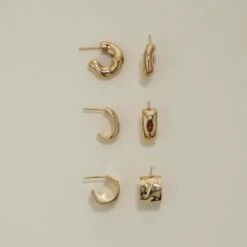 Organic Curve Hoops In Gold -Fashion Accessories Store organic curve hoops in gold medley jewellery earrings 42160811114726
