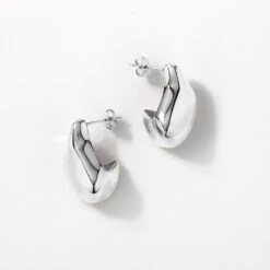 Organic Drop Earrings In Silver -Fashion Accessories Store organic drop earrings in silver medley jewellery earrings 41811185336550