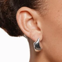 Organic Drop Earrings In Silver -Fashion Accessories Store organic drop earrings in silver medley jewellery earrings 41823906365670