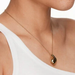 Organic Drop Pendant Necklace In Gold -Fashion Accessories Store organic drop pendant necklace in gold medley jewellery necklace 41823861604582