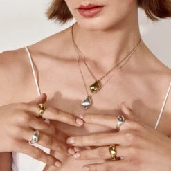 Organic Drop Pendant Necklace In Gold -Fashion Accessories Store organic drop pendant necklace in gold medley jewellery necklace 41824419709158