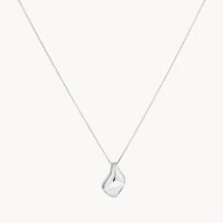 Organic Drop Pendant Necklace In Silver -Fashion Accessories Store organic drop pendant necklace in silver medley jewellery necklace 41810864636134
