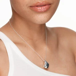 Organic Drop Pendant Necklace In Silver -Fashion Accessories Store organic drop pendant necklace in silver medley jewellery necklace 41823866093798