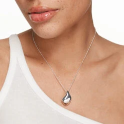 Organic Drop Pendant Necklace In Silver -Fashion Accessories Store organic drop pendant necklace in silver medley jewellery necklace 41823866126566