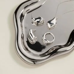 Organic Drop Pendant Necklace In Silver -Fashion Accessories Store organic drop pendant necklace in silver medley jewellery necklace 42160698261734