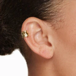 Organic Hammered Ear Cuff In Gold -Fashion Accessories Store organic hammered ear cuff in gold medley jewellery earrings 41823777980646