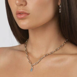 Oval Pendant Clasp In Silver -Fashion Accessories Store oval chain clasp in silver medley jewellery pendant 39079931543782