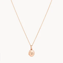 Engravable Oval Mini Locket Necklace In Rose Gold