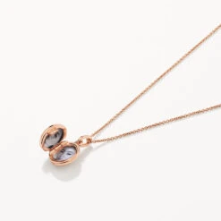 Engravable Oval Mini Locket Necklace In Rose Gold -Fashion Accessories Store oval mini rose gold locket necklace medley jewellery necklace 39064462557414