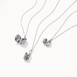 Engravable Oval Mini Locket Necklace In Silver -Fashion Accessories Store oval mini silver locket necklace medley jewellery necklace 39064463540454