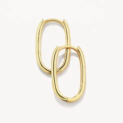 Oval Paperclip Hoop Earrings In 10k Gold -Fashion Accessories Store oval paperclip hoop earrings in 10k gold medley jewellery earrings 39708375285990