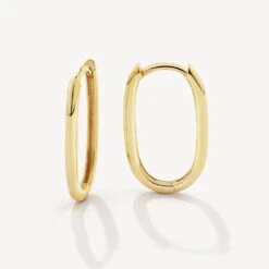 Oval Paperclip Hoop Earrings In 10k Gold