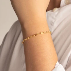 Paperclip Chain Bracelet In Gold -Fashion Accessories Store paperclip chain bracelet in gold medley jewellery shop now bangle bracelet 18325744648351