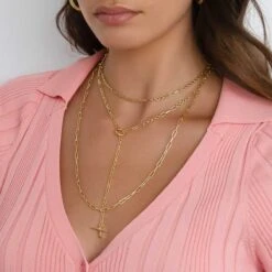Paperclip Chain Necklace In Gold -Fashion Accessories Store paperclip chain necklace in gold medley jewellery shop now necklace 21715381092511