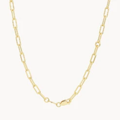 Paperclip Chain Necklace In Gold -Fashion Accessories Store paperclip chain necklace in gold medley jewellery shop now necklace 38219829248230