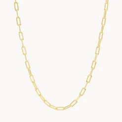 Paperclip Chain Necklace In Gold
