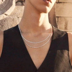 Paperclip Chain Necklace In Silver -Fashion Accessories Store paperclip chain necklace in silver medley jewellery necklace 39112095793382