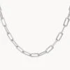 Paperclip Chain Necklace In Silver