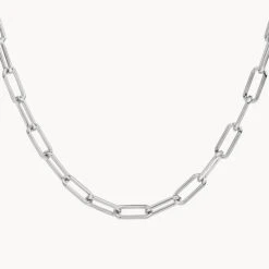 Paperclip Chain Necklace In Silver