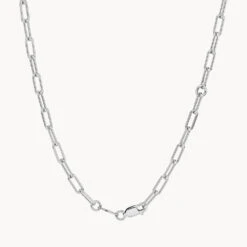 Paperclip Chain Necklace In Silver -Fashion Accessories Store paperclip chain necklace in silver medley jewellery shop now necklace 38219830788326