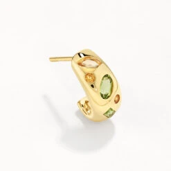 Peridot Multi Gemstone Curve Huggies In Gold -Fashion Accessories Store peridot multi gemstone curve huggies in gold medley jewellery earrings 42638470185190